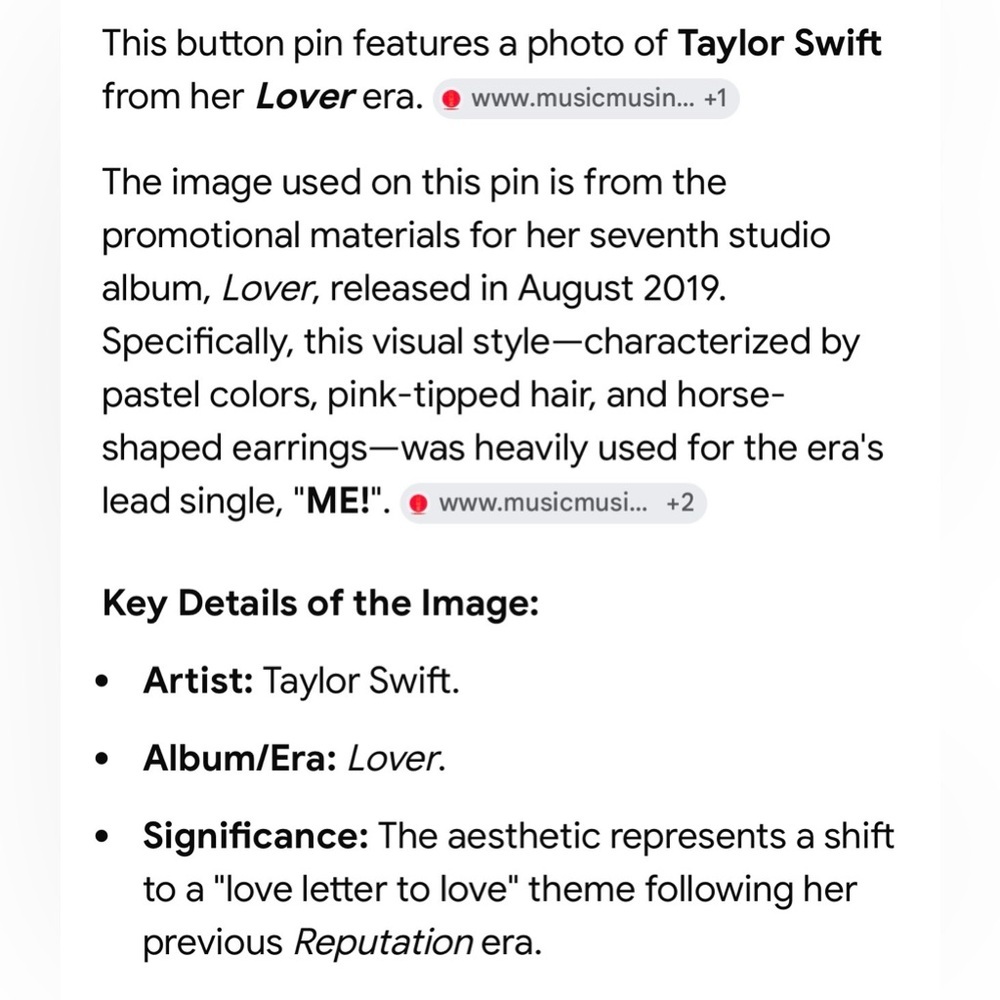 $3 Add-On 🆕Taylor Swift Button Pin - Picture 2 of 10